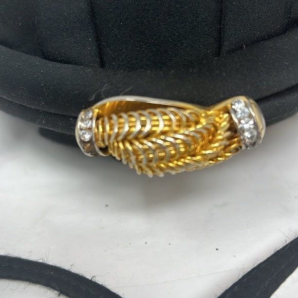 Rodo Black Crepe Top Frame Snap Closure Shoulder Evening Bag - Picture 4 of 14